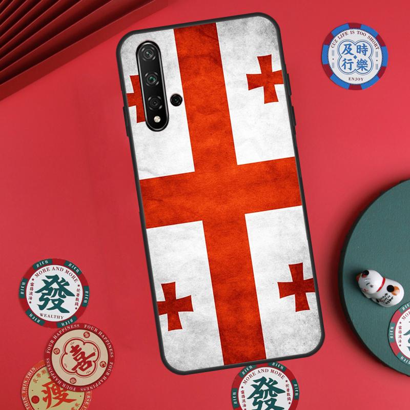 Georgia Grunge Flag For Huawei Nova Y73 Y72 Y61 Y91 Y90 Y70 Y60 12s 12i 11i 8i 9 10 SE P60 Pro P30 P40 Lite Case