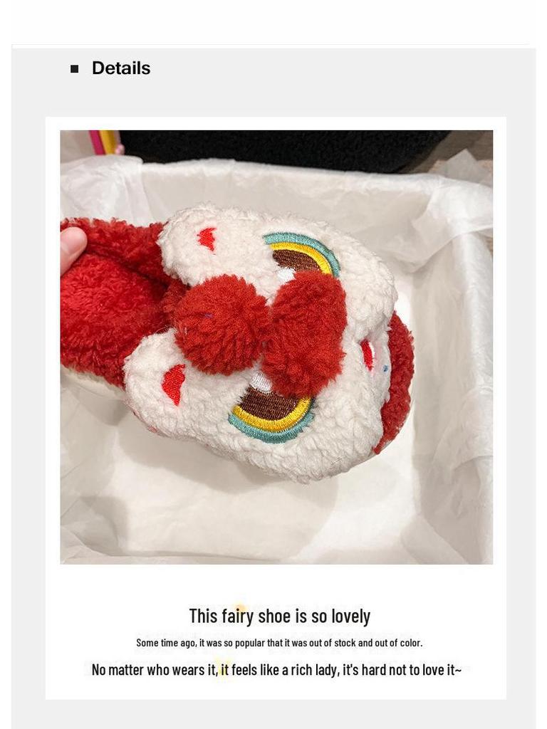 Мягкие хлопковые тапочки в форме льва: Теплая, высокая домашняя обувь на толстой подошве для мужчин и женщин.