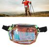 Transparent Iridescent Fanny Pack Shiny Waist Belt Bag with Zipper Waterproof PVC for Travel Party Running Hiking
