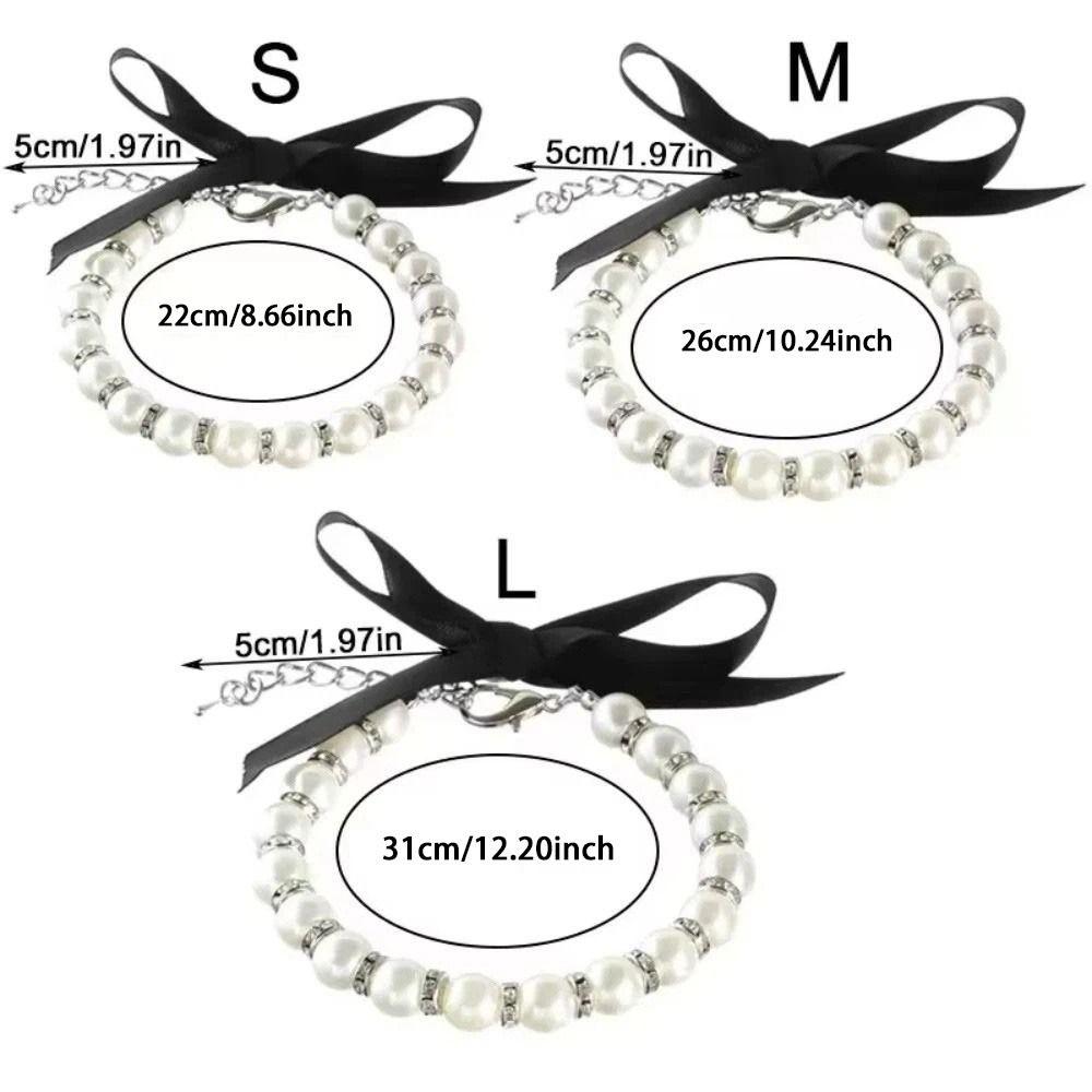 Simulated Pearl Cat Bead Collar Bling Pet Simulated Pearl Collar Pet Pearl Necklace Pet Show