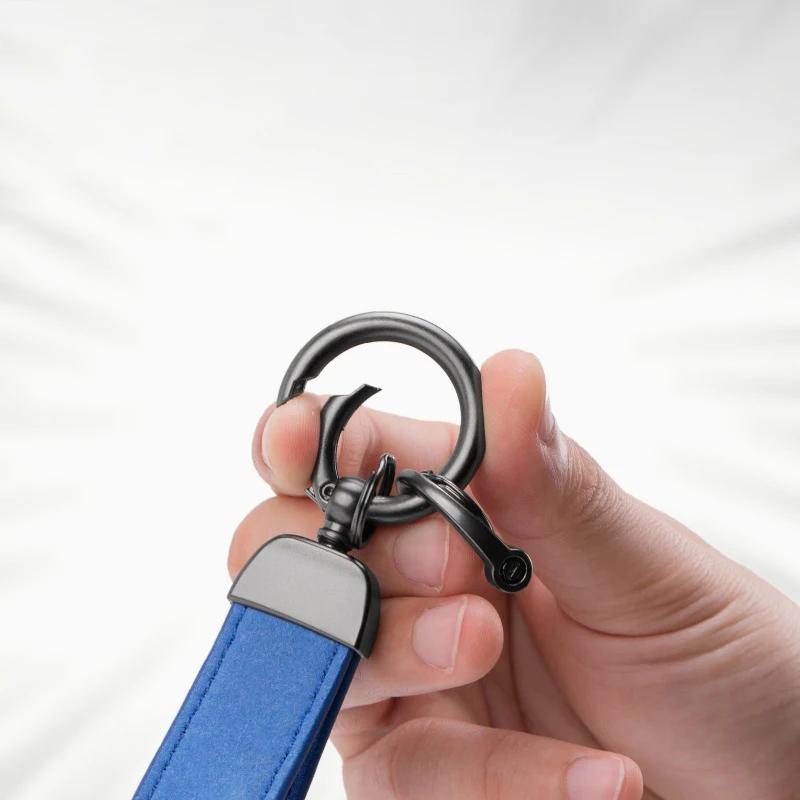 RQQS4 High-Grade Suede Leather Car Keychain Zinc Alloy Horseshoe Keyring For Skoda Octavia Fabia Kamiq Kapoq Kodiaq Rapid SCALA Superb