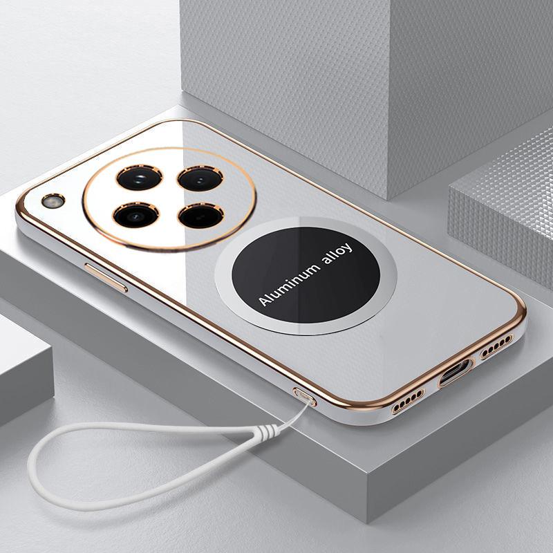 For Oppo Find X8 Case Oppo Find X8 Pro Phone Case Luxury Square Plating Magnetic Attraction ShockProof Silicone Back Cover