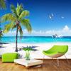 Пользовательские обои 3D Приморский пейзаж Кокосовая пальма Пляж Настенная роспись Гостиная Тематический отель Фреска