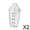 2x Shaker Bottle for Protein Powder Clear Small Easy Clean Multifunction Portable 200ml Drink Mixer