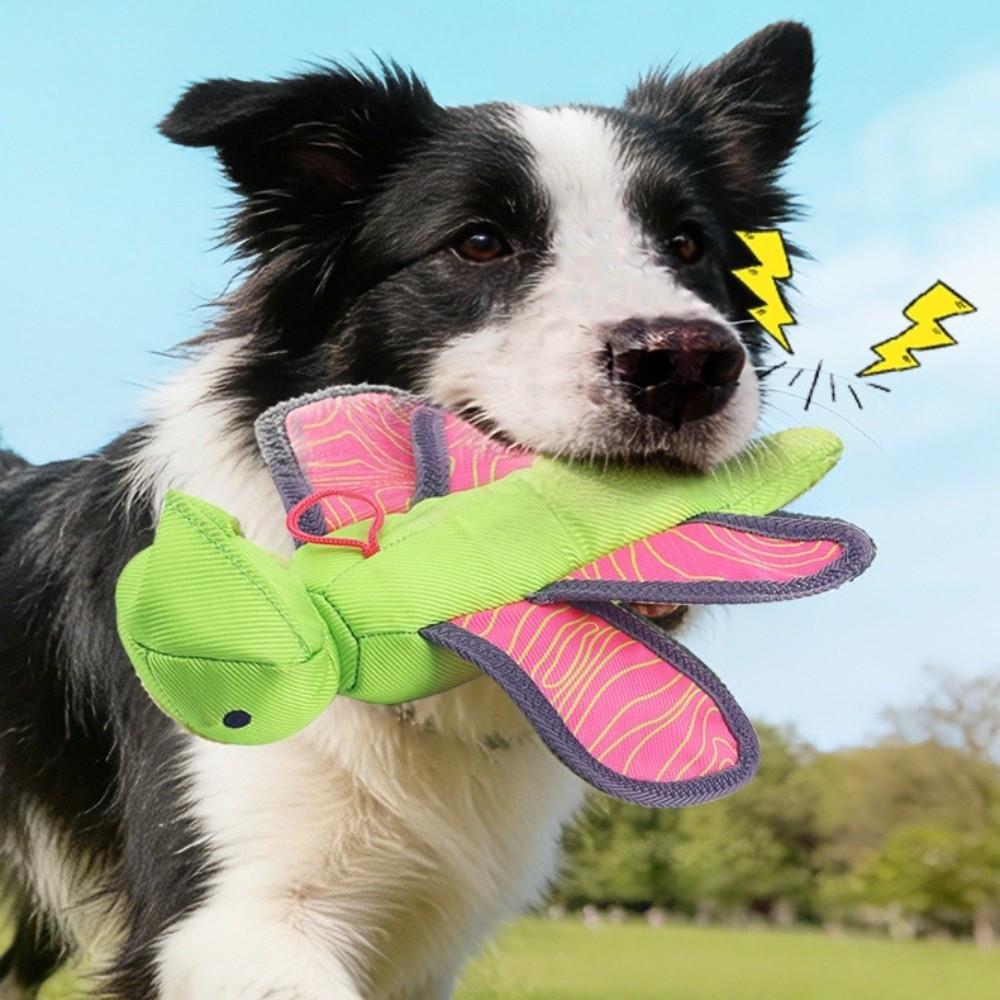 Press To Sound Interactive Dog Throw Toy Chew Resistant Puppy Fetch Toys Park Outdoor