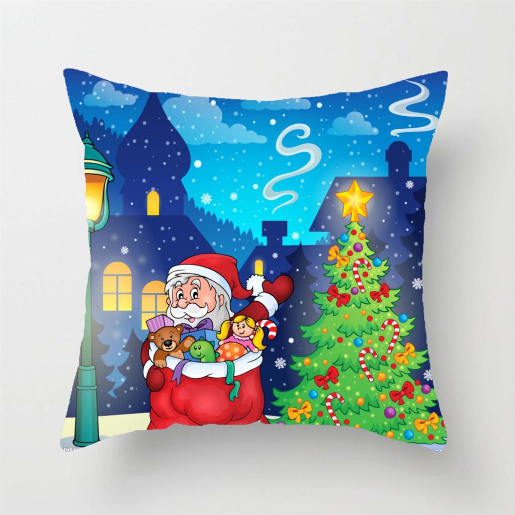 45cm Merry Christmas Cushion Cover Pillowcase Christmas Decoration Home Decor Merry New Year Christmas Decoration Pillowcase