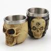 Skull Pattern Barber Cleaning Soap Mug Shaving Lather Bowl,Made of Stainless