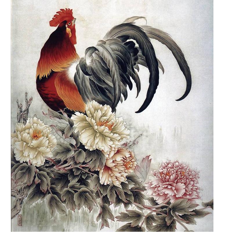 Цыплята DIY 5D алмазная живопись животное курица петух полный круглый смолы Алмазная вышивка мозаика изображение горный хрусталь домашний декор