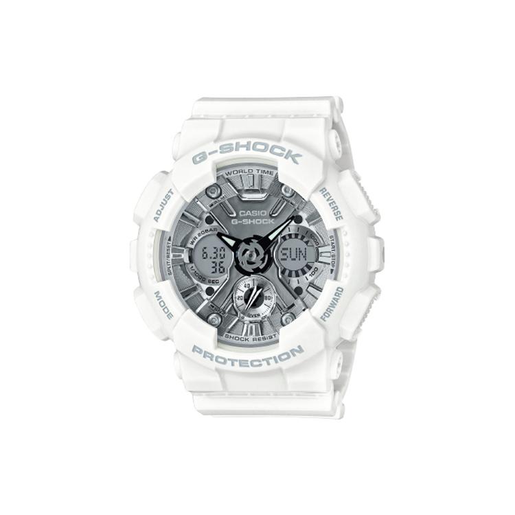 CASIO Men Liquid Crystal/Analog Dual Display Series Silver Watch GMA-S120MF-7A1 GMA-S120MF-7A1
