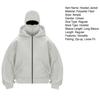 Unisex Balaclava Hoodie Warm Loose Hooded Jacket Zip-up Casual Jacket with Face Mask for Autumn Winter Outdoor Sports Street Wear