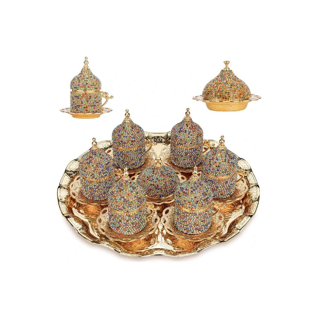 Набор кофейных чашек из 6 предметов, набор кофейных чашек Crystal Stone, набор эспрессо, 27 предметов