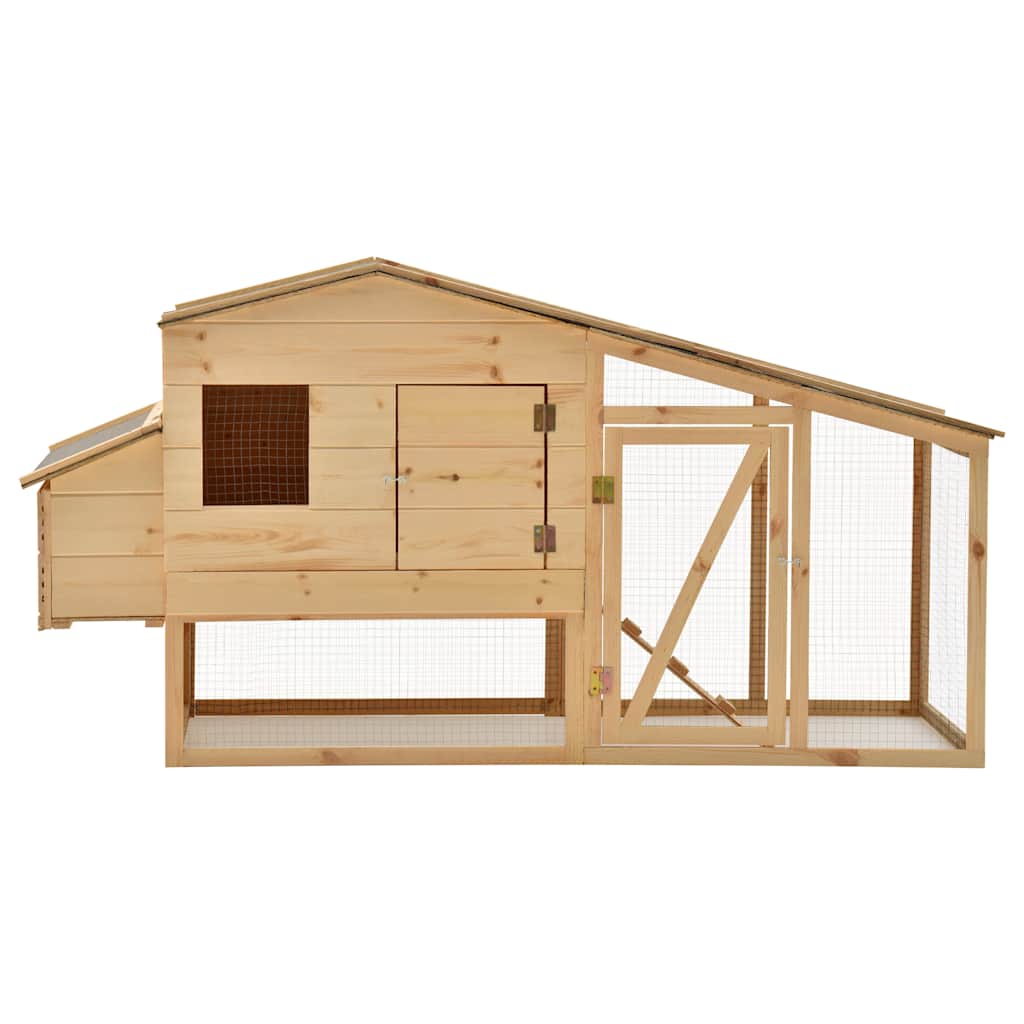 Chicken Coop Solid Pine Wood 178 x 67 x 92 cm