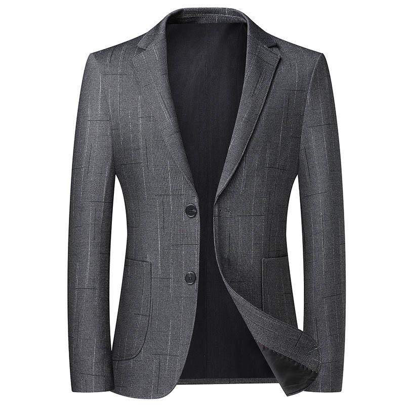 Новые весенние и осенние тонкие костюмы для мужчин, не требуют глажки, облегающие, модные повседневные костюмы для людей среднего возраста