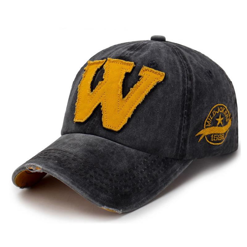 Бейсболка ретро стираная для женщин вышитая буква W бейсболка мужская спортивная кепка для улицы уличные шляпы для пап