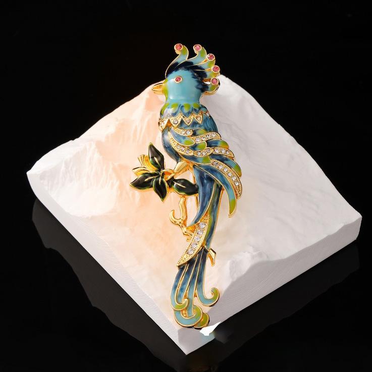 Винтажная брошь-попугайчик, высококачественный женственный эмалированный корсаж, креативный дизайн, булавка для чувств, аксессуары для костюма