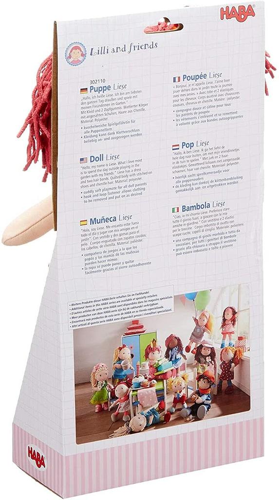 HABA Лизе Мягкая кукла с голубыми глазами и рыжими косичками 12"