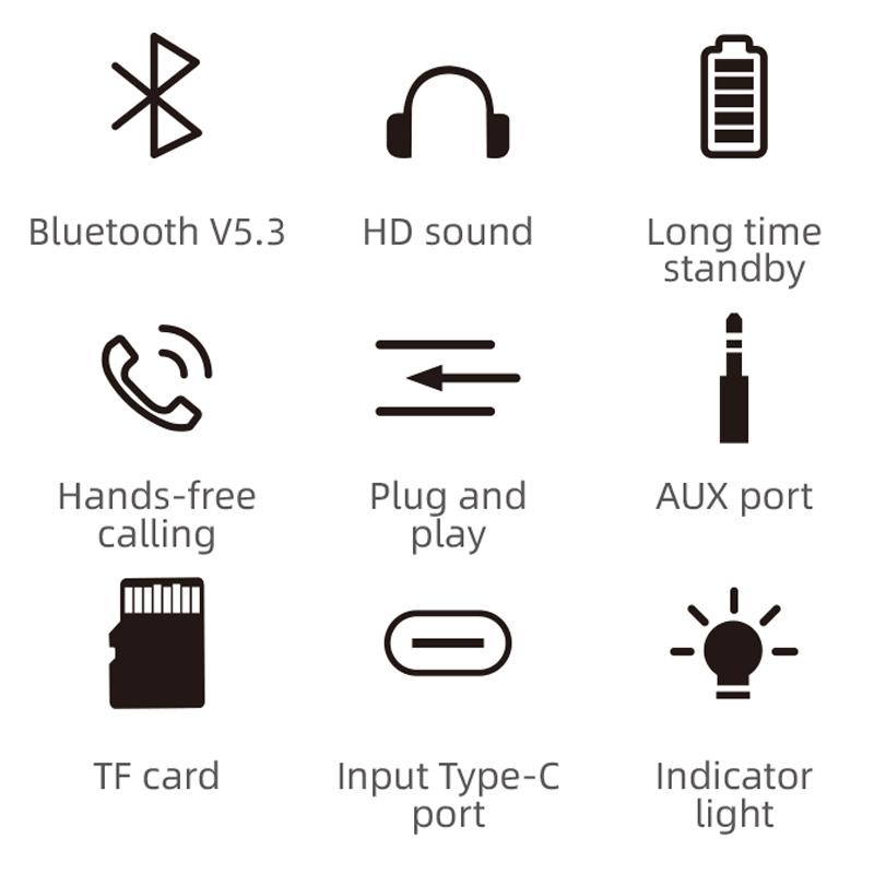 Беспроводной Bluetooth 5.3 приемник адаптер 3,5 мм разъем аудио передатчик TF карта AUX громкая связь звонок для автомобильного радио MP3-плеер