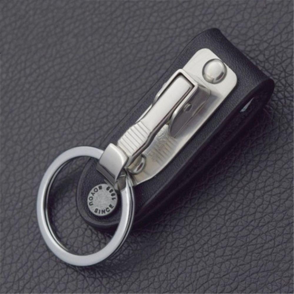 Steel Creative Detachable Keychain Men's Keyring Holder On Belt Clip Car Key Ring Accessories