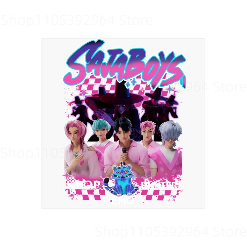 KPop Охотники на Демонов Мультяшные Наклейки Декали DIY Одежда Рюкзак Декор Подарки на День Рождения Термонаклейка