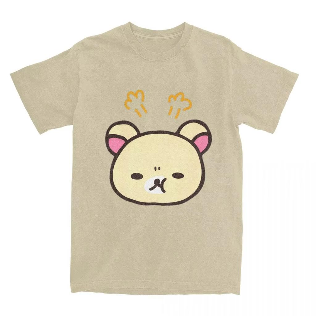 Rilakkuma Angry T-Shirts Men Women Funny Pure Cotton Tees O Neck Short Sleeve T Shirts Original Clothes