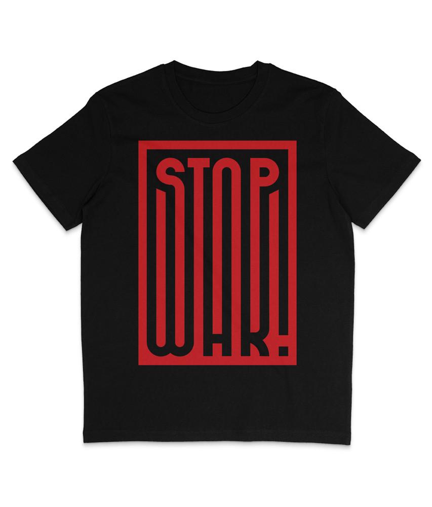 STOP WAR Version 2 Organic TShirt Protest Stencil Street Art Unisex T-Shirt
