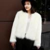 New Autumn and Winter Women's Clothing Splicing Fashion Solid Color Versatile Slim Fur Long-sleeved Jacket