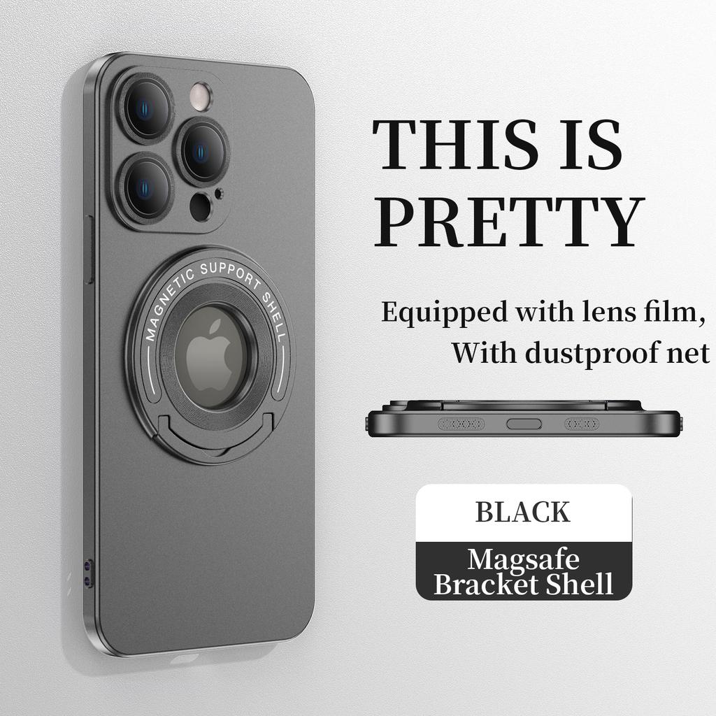 Роскошный матовый магнитный чехол для Magsafe для iPhone 15 14 13 12 11 Pro Max Plus, защитный чехол с подставкой для беспроводной зарядки