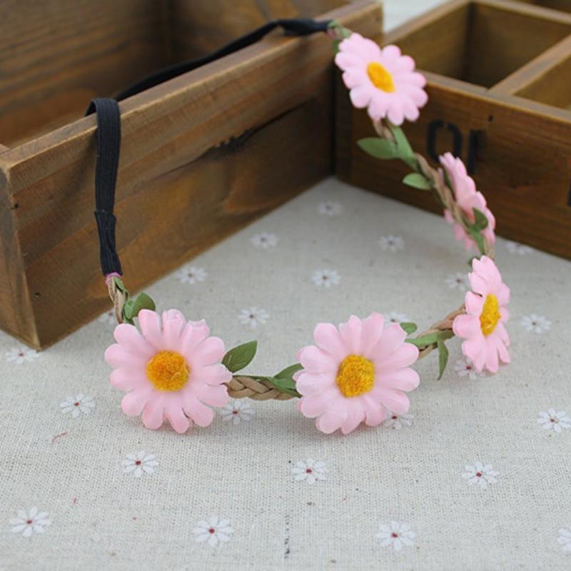 Женская свадебная повязка на голову с цветочным принтом, очаровательная цветочная тиара, вечерние гирлянды для невесты, венок принцессы, головной убор с короной для девочек, аксессуары для волос