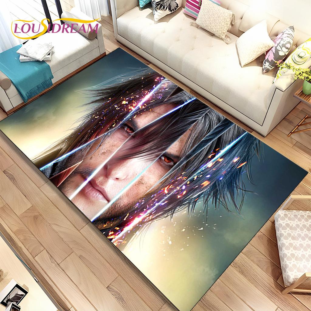 Final Fantasy Series Games Area Rug,Carpet Rug for Home Living Room Children's Bedroom Sofa Doormat Decor,Non-slip Floor Mat 3D