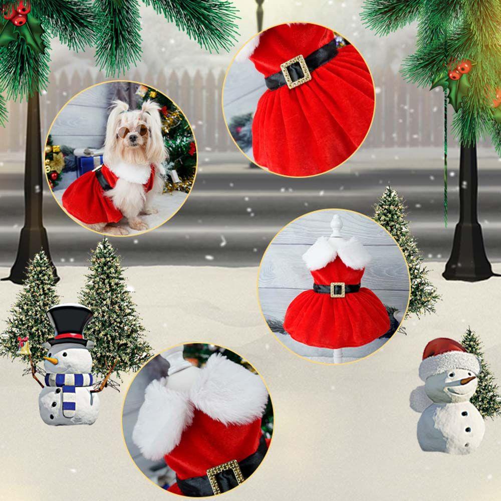 Cat Puppy Dress Winter Outfit Animals Costume Dogs Clothes Warm Coat Christmas Dog Dresses