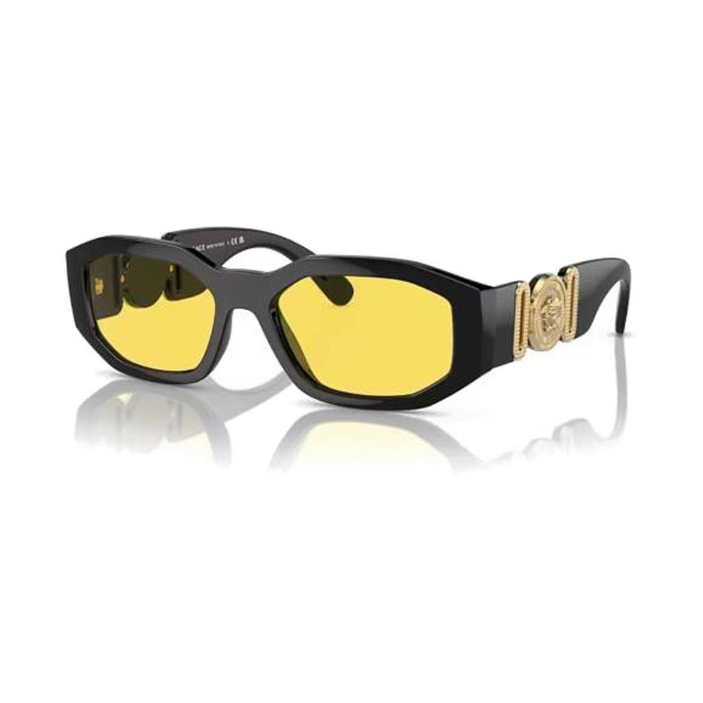 Versace Круглые Полые Декоративные Нейлоновые Неправильной Формы Солнцезащитные Очки Мужские Солнцезащитные Очки Черные VE4361GB185