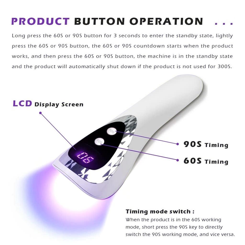 YIKOOLIN портативная УФ-светодиодная лампа для ногтей USB перезаряжаемая мини-лампочка для маникюра сушилка для ногтей с 5 лампами быстросохнущий гель-лак для ногтей