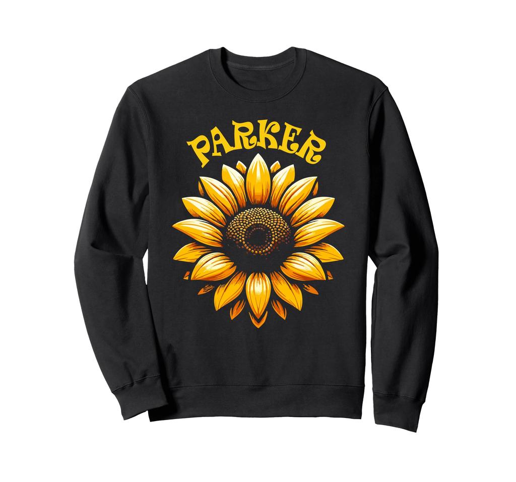 Parker Beautiful Sunflower Design Girl's Name Hoodie Sweatshirt