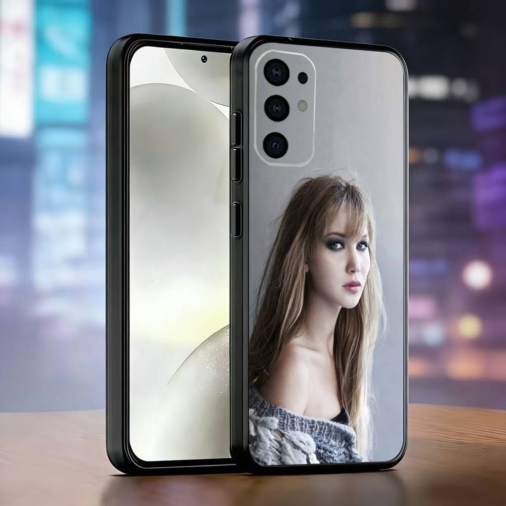 Чехол для телефона с Дженнифер Лоуренс для Samsung S25, S24, S21, S22, S23, S30, Ultra, S20, Plus, Fe, Lite, Note, 10, Черная крышка