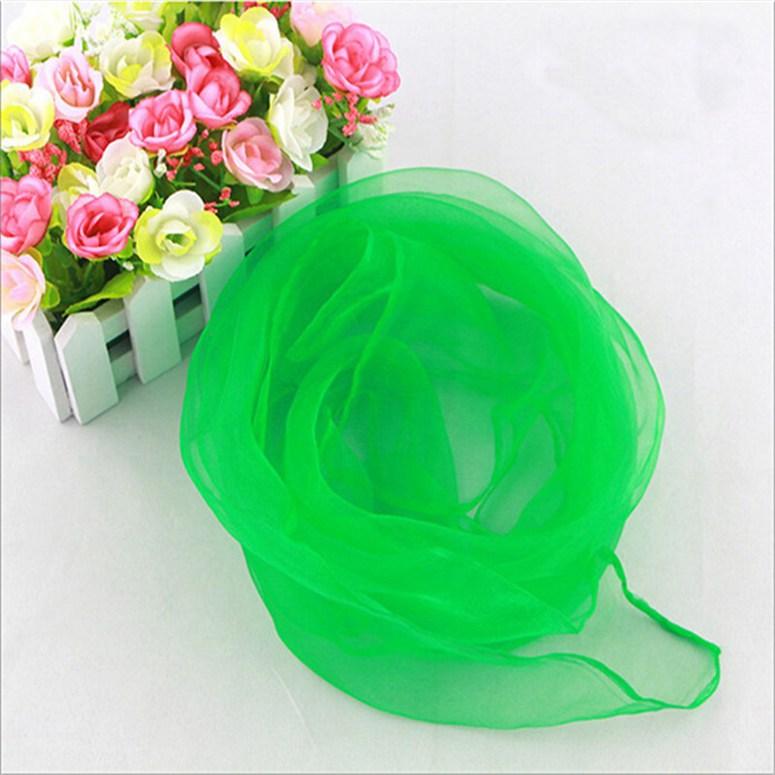 12pcs/set Women Candy Color Solid Color Dance Performance Silk Scarf Chiffon Square Scarf