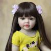 BZDOLL 55 см 22 дюйма Реалистичная кукла-реборн для девочки Полный винил Длинные каштановые волосы Принцесса Малышка Бебе Рождественский подарок