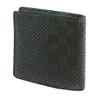 Inden Bifold Bill Compartment Box Type Coin Black Background X Black Small Checkered Pattern [Indenya] Wallet, S, Purse, Deerskin, Lacquer,