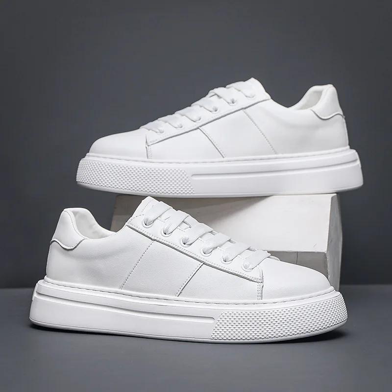 Модные новые кожаные кроссовки на платформе для мужчин, дизайнерские повседневные мужские роскошные кроссовки для сноубординга, модные весенне-осенние спортивные кроссовки Zapatos Hombre