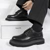 Черные мужские кожаные туфли на толстой подошве, классические, новые, минималистичные, для офиса, деловых вечеринок, прогулок по улице, для жениха