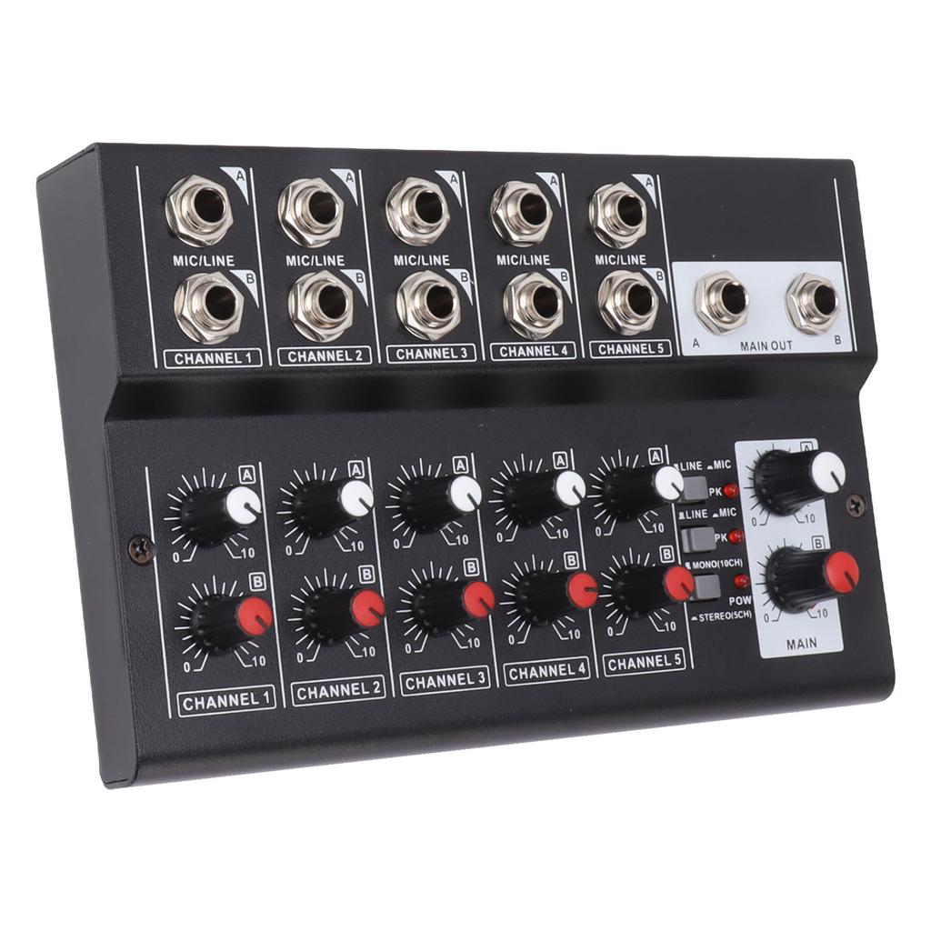 MIX5210 Звуковой микшер Цифровой микшер 10-канальный Компактный студийный микшер Клавишный микшер для домашней студии