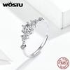 100% Real 925 Sterling Silver Bright Zircon Wedding Ring For Women Delicate Lover Rings