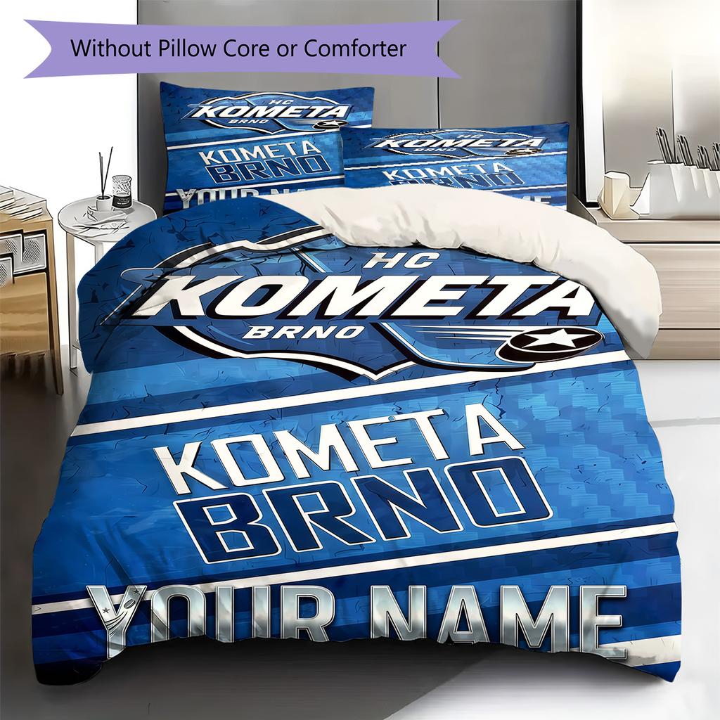 Custom Name HC Kometa Brno Bedding,Quilt Set Quilt Cover Pillowcase Home Birthday Gift(1 * duvet cover + 2 * pillowcase, without core) -HE67