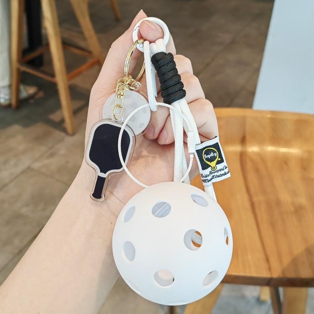 Detachable Pickleball Racket Pendant Acrylic Fitness Series Pendant  Bag Accessories