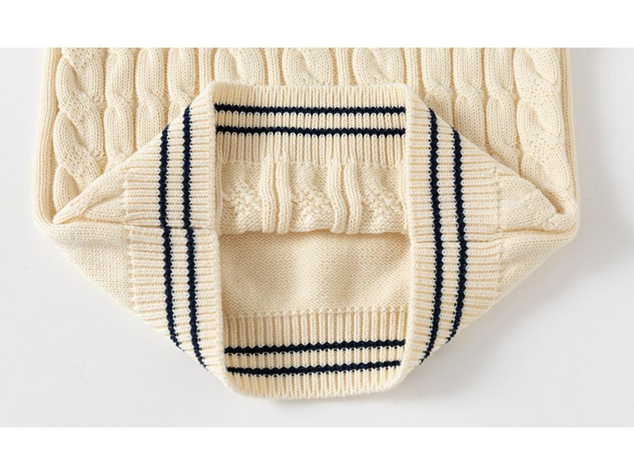 Вязаный хлопковый жилет-свитер с V-образным вырезом для мальчика - новый стиль осень/зима