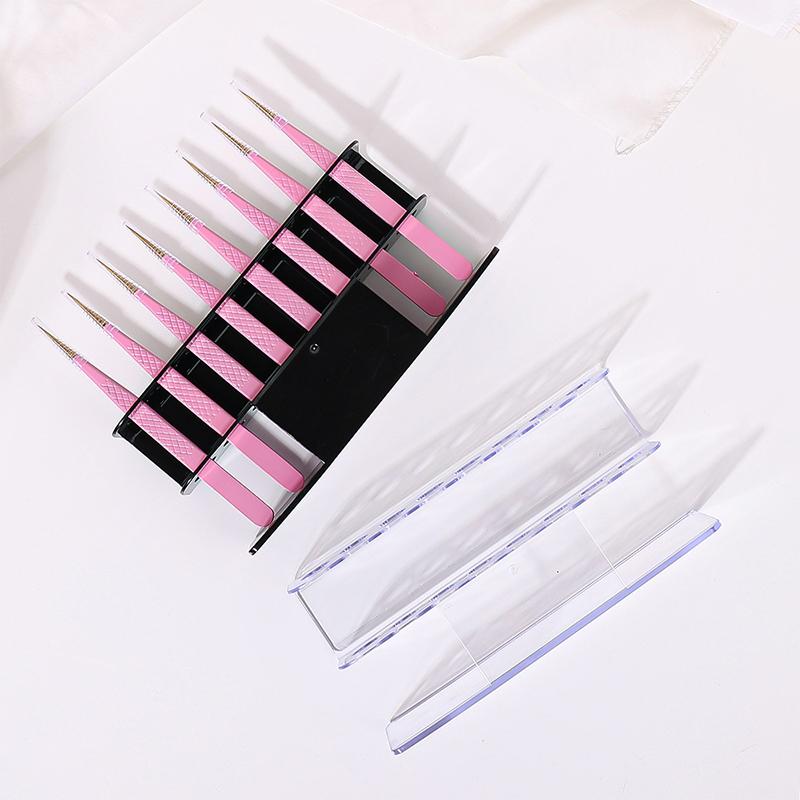 Подставка для хранения пинцетов для ресниц с 8 отверстиями, удобная подставка для пинцетов, полка для наращивания ресниц, инструмент для татуажа, акрил