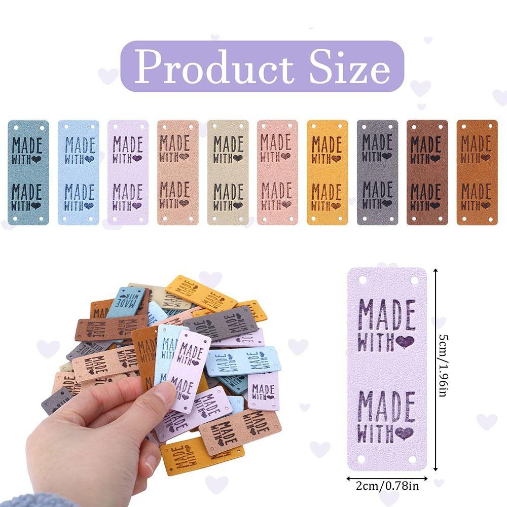 20Pcs Knitting Accessories Embossed Tag Sewing Embellishment Garment Labels Faux Leather Label  Bags