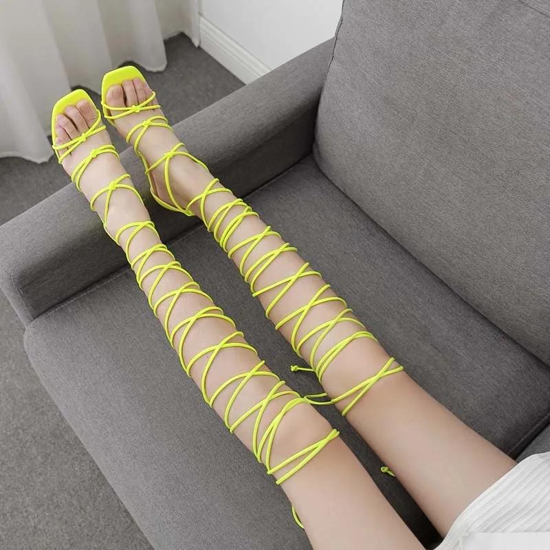 Классические женские босоножки на высоком каблуке в европейском/американском стиле со шнуровкой, римские босоножки на тонком каблуке с перекрещенными ремешками