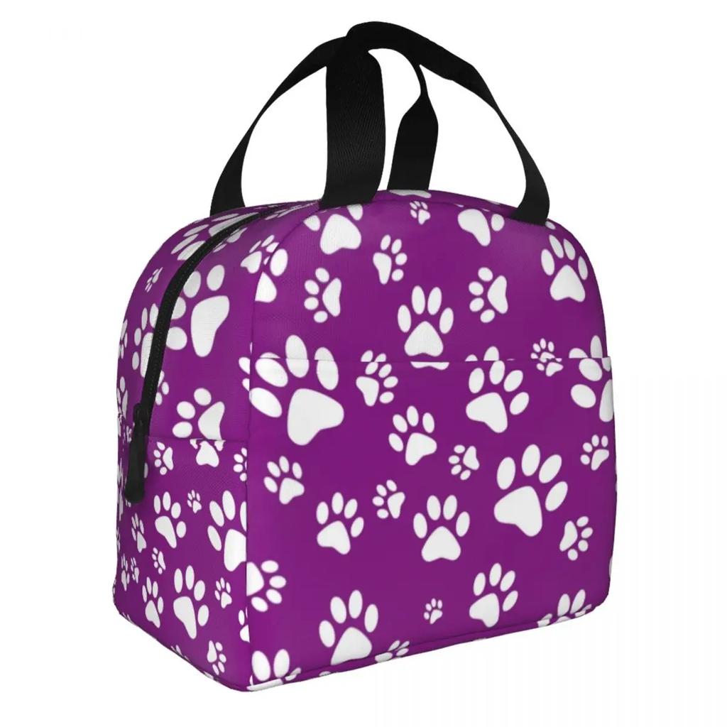 Милая сумка для ланча с изображением костей и лап собаки, термохолодильник, изолированный ланч-бокс для женщин, детей, школы, работы, пикника, сумки для еды