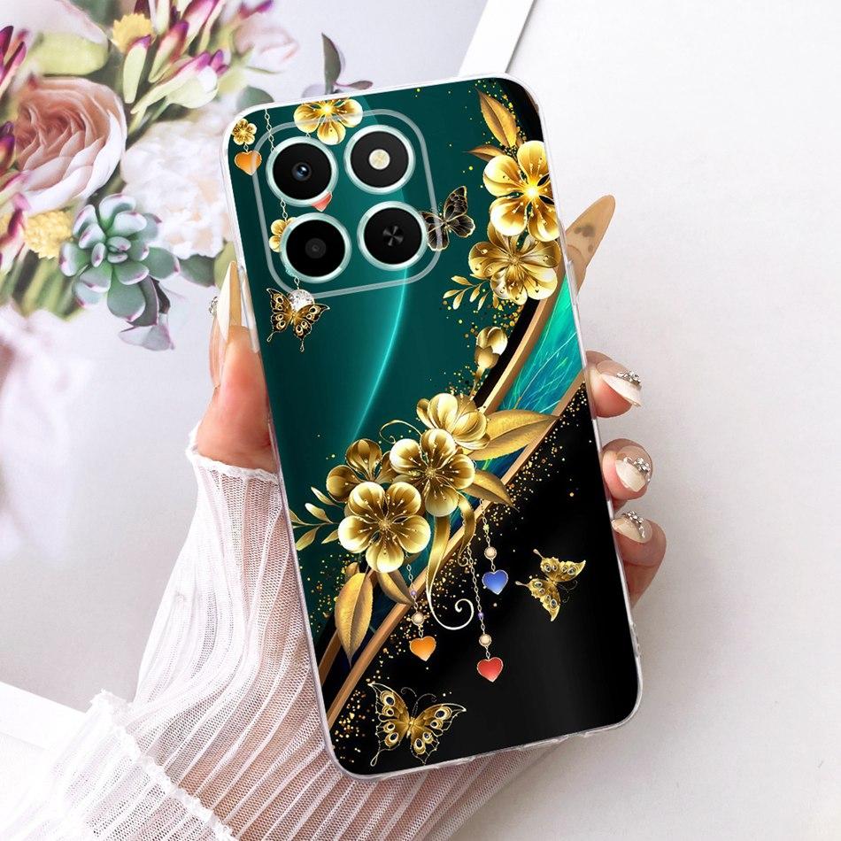 For Honor X6C Cute Flower Butterfly Cat Painted Case HonorX6c X 6C 4G NIC-LX1 LX2 LX3 Soft Silicone TPU Phone Cases
