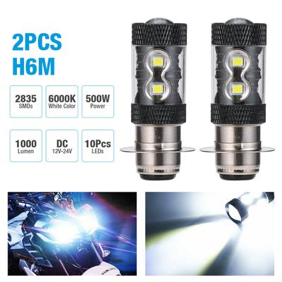 1 пара H6/p15d 10smd 50w H6m светодиодная лампа для мотоциклетной фары 1000лм 6000к Dc12v-24v 360 градусов
